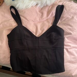 Leith black crop top with cross cross back detail